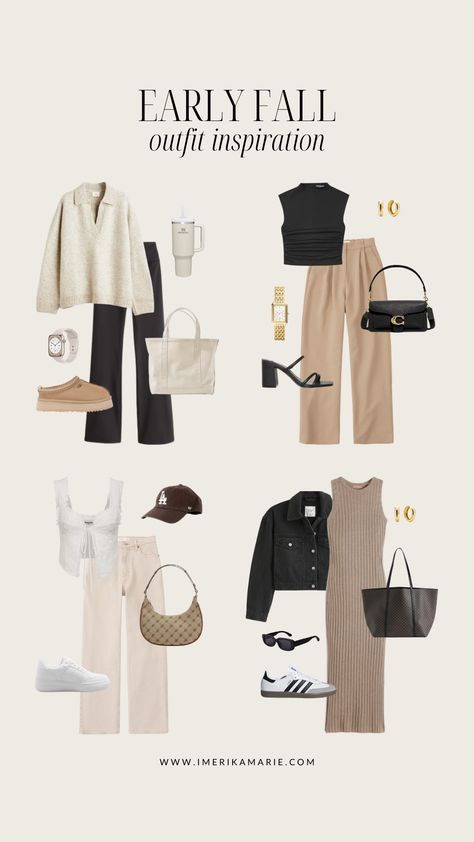 Early Fall Capsule Wardrobe, Colorful Capsule Wardrobe, Fall Outfits 2023, September Outfits, Neutral Fall Outfits, Fall Travel Outfit, Capsule Wardrobe Women, Engagement Photo Outfits Fall, Fall Outfit Inspiration