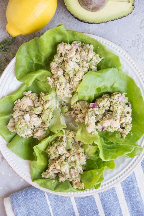 Tuna Salad Lettuce Wraps Tuna Salad Lettuce Cups, Tuna Salad Lettuce Wraps, Tuna Salad Lettuce, Tuna Egg Salad, Tuna Lettuce Wraps, Easy Tuna Salad, Best Tuna Salad Recipe, Best Tuna Salad, Avocado Tuna