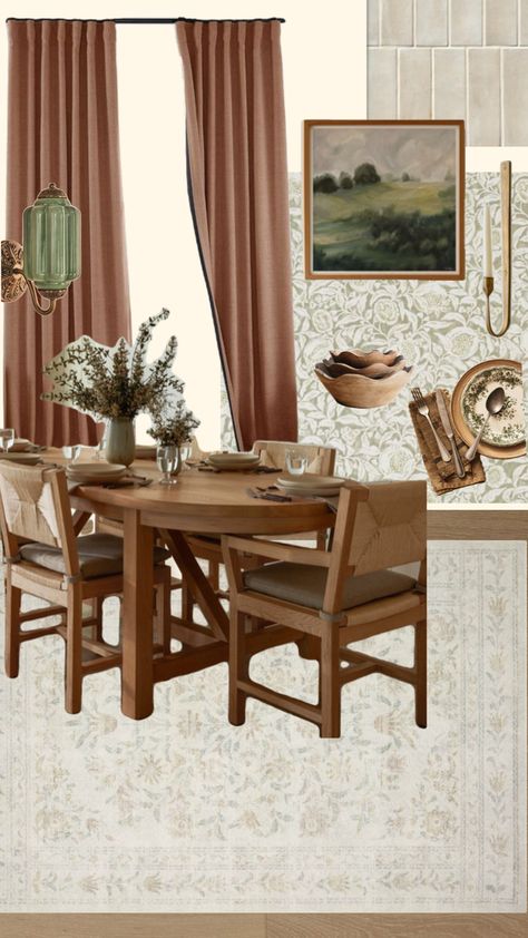 Warm earth tones, patterns and texture create a cozy dining room perfect for fall family gatherings Warm Neutral Dining Room, Cozy Dining Room, Neutral Dining Room, Dining Room Cozy, Fall Family, Warm Autumn, Dining Room Design, Autumn Inspiration, Family Gatherings