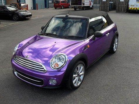 Purple Mini Cooper Purple Mini Cooper, Purple Pages, Cooper Car, Mini Cooper Convertible, Purple Things, Purple Car, Mini Convertible, All Things Purple, Car Club