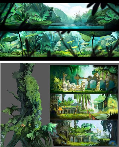 Rayman Origins, Blur Studios, Rayman Legends, Epic Mickey, The Jungle Book, Guild Wars, Landscape Concept, Game Concept Art, Scene Design