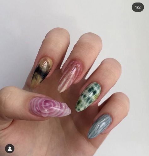 Nail Polish Art Designs, Nail Design Glitter, Hello Nails, Tie Dye Nails, Edgy Nails, Nails Only, Kawaii Nails, Minimalist Nails, Dream Nails