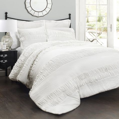 Twin Xl Comforter, Cute Bedding, Over The Bed, White Comforter, Lush Decor, Ruffle Bedding, Soft Comforter, Bedding Essentials, Luxury Bedding Sets