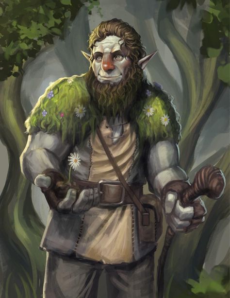 Firbolg Druid, Dnd Druid, Fantasy Races, Dungeons And Dragons Characters, Dnd Art, Wow Art, Fantasy Rpg, Medieval Fantasy, Dnd Characters