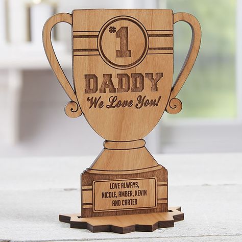 Wooden Trophy Design, Wooden Trophy, Wood Trophies, Wood Keepsake, Laser Cut Wood Crafts, Unique Gifts For Dad, Trophy Design, Teacher Personalized, Tabletop Display