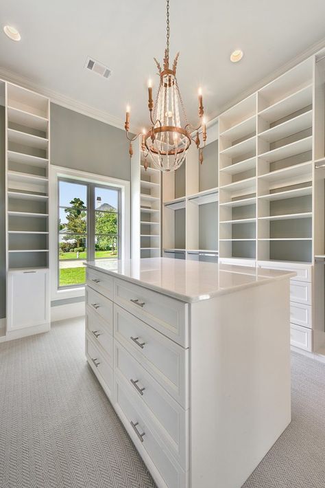 Walk In Closet Master, Big Closet Ideas Walk In, Walk In Closet Inspiration Farmhouse, Dream Closets Walk In Luxury Bedroom, Walk In Closet Ideas Farmhouse, Closet Goals Walk In, Women Walk In Closet, Master Closet Ideas Walk In His And Hers, Luxury Master Closet Walk In