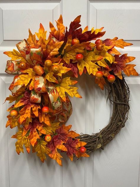 Making Doors, Farmhouse Wreaths, Wreaths Fall, Fall Decor Wreaths, Fall Thanksgiving Wreaths, Fall Grapevine Wreaths, Witch Wreath, Autumn Wreaths For Front Door, Design Mirror