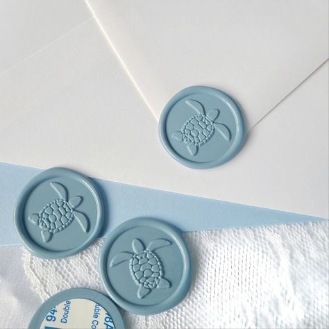 Cute and elegant Sea Turtle Wax Seal Stickers in the color Dusty Blue for Beach wedding invitation envelopes. Available in over 30 colors to choose from. Seaside Wedding Invitations, Coastal Wedding Invitations, Sticker Envelope, Wax Seal Stickers, Beach Theme Wedding Invitations, Sea Wedding, Ocean Wedding, Seaside Wedding, Beach Tropical