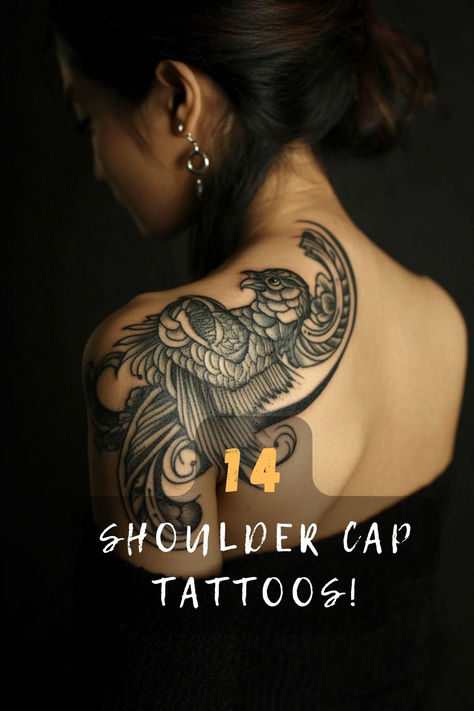 Thinking of getting inked? Click to see 14 stunning shoulder cap tattoo designs that will inspire your next tattoo session. Find your perfect shoulder tattoo today! 🌟🎨 #TattooInspiration #ShoulderTattoos #BodyArt #Inked #TattooIdeas Shoulder Cap Half Sleeve Tattoo, Women’s Shoulder Blade Tattoo Ideas, Flower Tattoo Back Shoulder, Shoulder To Arm Tattoos For Women, Shoulder Blade Tattoo For Guys, Back Of Shoulder Tattoos For Women, Shoulder Sleeve Tattoo, Shoulder Cap Tattoos For Women, Cute Shoulder Tattoos