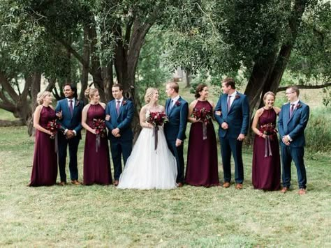 Classic Navy and Wine Fall Wedding Color Inspirations - ColorsBridesmaid Calgary Winter, Lobster Wedding, Lobster Cake, Navy And Burgundy Wedding, Winter Club, Navy Groom, Blush Wedding Gown, Blue Winter Wedding, Fall Sunset