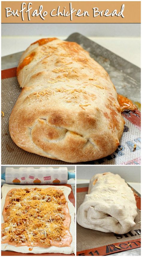 Chicken Stuffed Bread, Buffalo Chicken Bread, Buffalo Chicken Calzone, Garbage Bread, Buffalo Chicken Rolls, Persnickety Plates, Chicken Bread, Spicy Buffalo Chicken, Buffalo Chicken Recipes