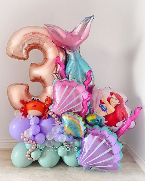 Diy Ballon, Mermaid Balloons, Mermaid Birthday Party Decorations, Mermaid Theme Birthday Party, Purple Balloons, Mermaid Theme Party, Mermaid Theme Birthday, Little Mermaid Birthday, Birthday Party Balloon