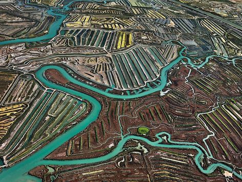 Water: Amazing Aquatic Landscapes Shot from the Air by Edward Burtynsky Salt Ponds, Art Connection, Saatchi Gallery, Web Gallery, Aerial Photograph, Epic Photos, Photographic Artist, New Museum, Aerial Photo