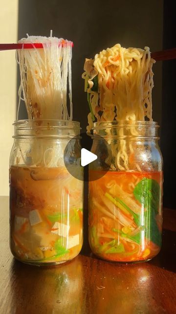 The Kitchn on Instagram: "If you still haven’t tried instant noodle jars yet, you’re seriously missing out! 🍜💥⁣  ⁣ #thekitchn #instantnoodles #mealprep #mealplanhack #noodles #masonjars #easylunch #mealprepping #noodlesoup" Ramen Noodle Mason Jar Lunch Ideas, Jar Ramen, Peanut Noodles, Instant Noodle, Instant Noodles, Noodle Soup, Easy Lunches, Noodles, Meal Prep