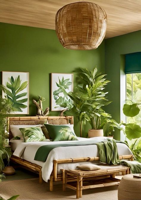 Tropical Bedroom Design, Industrial Dining Room Decor, Hawaiian Interior Design, Modern Industrial Dining Room, Tropical Theme Bedroom, Hotel Bedroom Decor, Bungalow Extension, Jungle Bedroom Decor, Industrial Dining Room