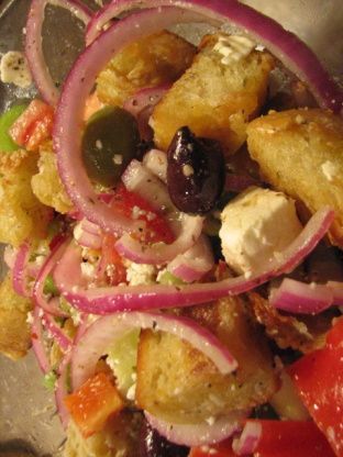 Barefoot Contessas Greek Panzanella Recipe - Food.com Panzanella Salad Recipe, Panzanella Recipe, Greek Salads, Barefoot Contessa Recipes, Greek Food Recipes, Panzanella Salad, Ina Garten Recipes, Barefoot Contessa, Recipes Salads