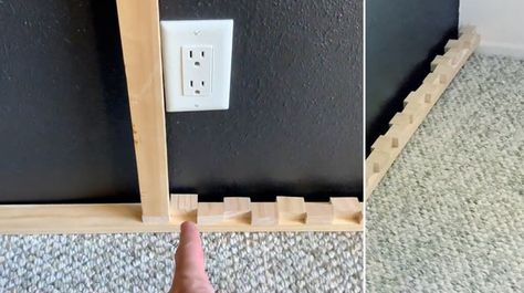 Mid-Mod Bedroom Makeover Part 2: DIY Wood Slat Wall – Mid Century Style Shop Slat Divider, Diy Wood Slat Wall, Modern Bedroom Makeover, Mid Century Modern Room Dividers, Mid Century Modern Wood Wall, Mod Bedroom, Mid Century Modern Room, Diy Mid Century, Modern Room Divider