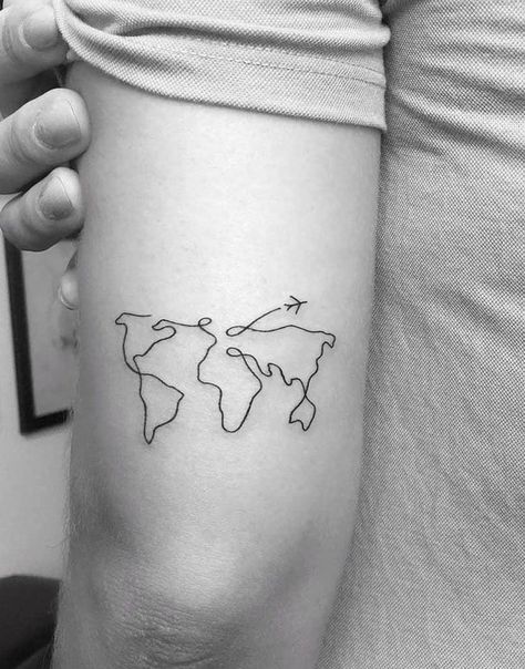 World Tattoos For Women, Travel Lover Tattoo, Geography Tattoo, World Tattoos, Boho Tattoo Ideas, Trip Tattoo, World Map Tattoo, Globe Tattoo, World Map Tattoos