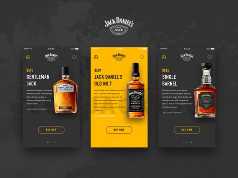 Jack Daniel's Ecommerce App Beer App, App Sketch, Wine App, Mobile App Inspiration, Corporate Website Design, Ui Ux 디자인, Ux App Design, Ecommerce App, Portfolio Template Design