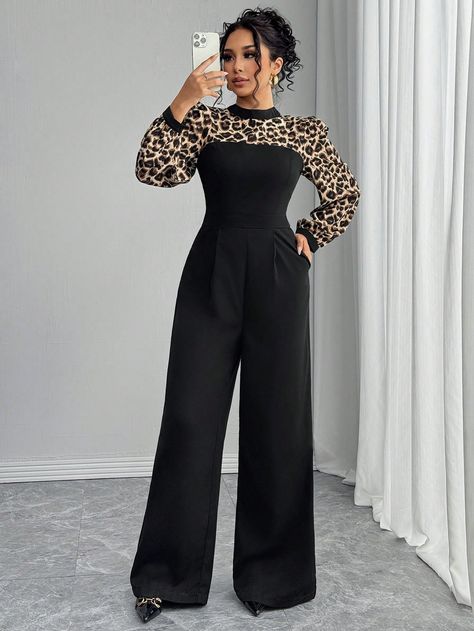 Classy Jumpsuit Outfits, Plus Size Pant Suits, Women Long Sleeve Jumpsuit, Classy Jumpsuit, Jumpsuit Outfits, Grey Colour Suit, Women Crew Socks, Lady Style, Pattern Shirt