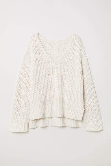 H&M - Rib-knit Sweater - White Hm Outfits, Cute Preppy Outfits, Sweater White, Ribbed Knit Sweater, Cute Everyday Outfits, Preppy Outfits, Dream Clothes, White Sweaters, Cute Casual Outfits