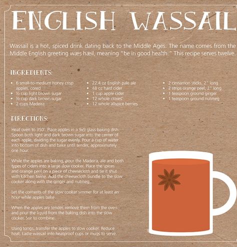 English Traditions, Holiday Cocktail Recipes, Wassail Recipe, Yule Celebration, Medieval Recipes, Recipes Drinks, Spiced Drinks, Recipes From Around The World, Holiday Eating