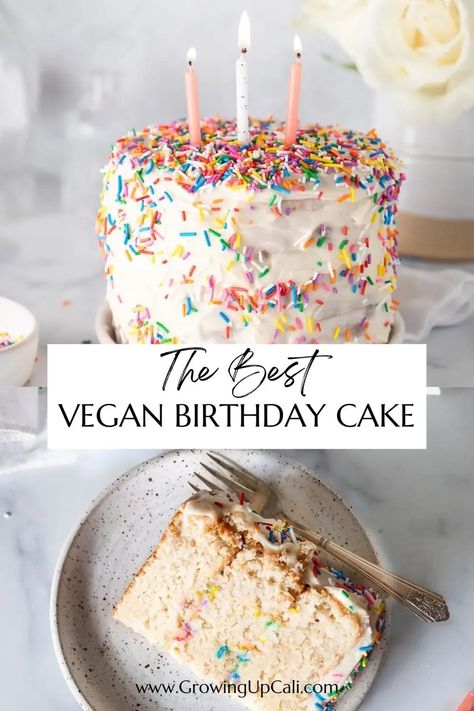 Raw Birthday Cake, Vegan Sprinkle Cake, Vegan Unicorn Cake, Best Vegan Birthday Cake, Dairy Free Birthday Cake Recipe, Vegan First Birthday Cake, Vegan Cakes Birthday, Vegan Birthday Cupcakes, Vegan Confetti Cake