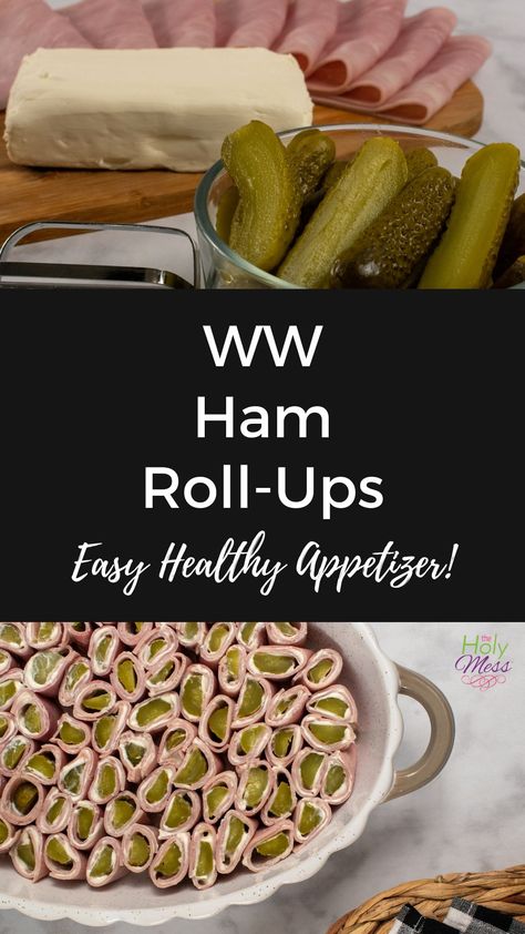 WW ham roll-ups appetizer Ham Appetizers, Weight Watchers Blue Plan, Pickle Roll Ups, Ww Appetizers, Weight Watchers Appetizers, Ham Roll Ups, Weight Watchers Food Points, Salami Recipes, Turkey Roll Ups