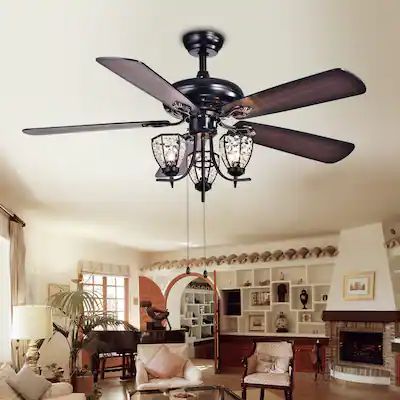 Ceiling Fans | Find Great Ceiling Fans & Accessories Deals Shopping at Overstock Ceiling Fan Bedroom, Ceiling Fan Light Kit, Chandelier Fan, Ceiling Fan Light, Fan With Light, Metal Ceiling, Bedroom Ceiling Light, Crystal Light, Ceiling Fan Chandelier