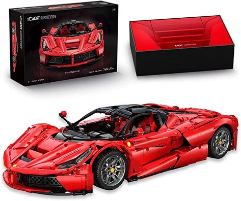 MISINI LaFer Sports Car Building Kit, 1:8 Scale Super Car Building Blocks Set for Adults, CADA Bricks C61505W, 4739pcs/MOC Race Car Model Toy Set, Compatible with Lego Cars Butterfly Doors, Red Sports Car, Racing Car Model, Cars Brand, Car Building, Super Sport Cars, Model Building Kits, Lego Cars, Super Car