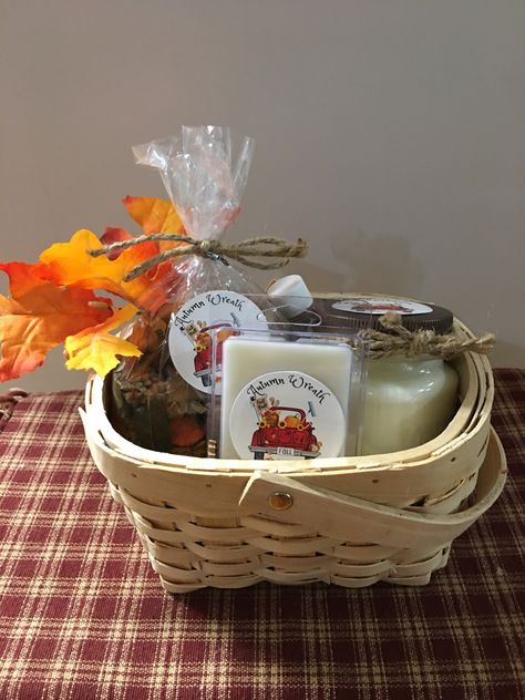 Spice Gift Basket, Candle Gift Basket, Pumpkin Spice Gift, School Fall Festival, Blessing Candles, Fall Gift Baskets, Spice Gift, Harvest Blessings, Candle Basket