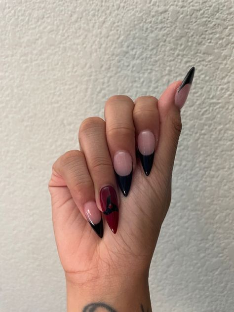 Itachi Nail Art, Itachi Nails Design, Tokio Hotel Inspired Nails, Uchiha Nails, Naruto Nails Acrylic, Naruto Inspired Nails, Itachi Nails, Luffy Nails, Naruto Nails Designs