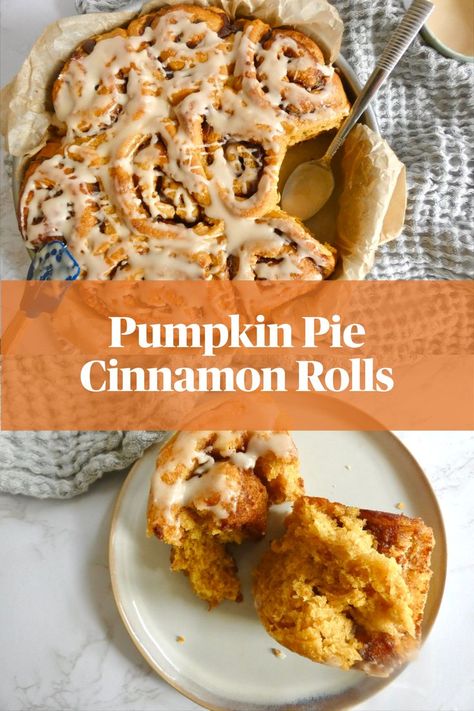 pan of pumpkin pie cinnamon rolls Fluffy Pumpkin Pie, Pumpkin Pie Cinnamon Rolls, Real Pumpkin Puree, Maple Icing, Pumpkin Cinnamon Rolls, Pie Flavors, Pumpkin Recipes Dessert, Healthy Pumpkin, Delicious Pumpkin