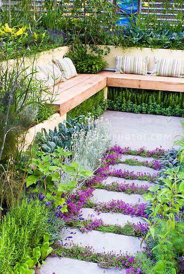 Edible Landscaping, Have Inspiration, Plants And Flowers, Garden Seating, Garden Cottage, Back Garden, Edible Garden, Garden Bench, Small Gardens