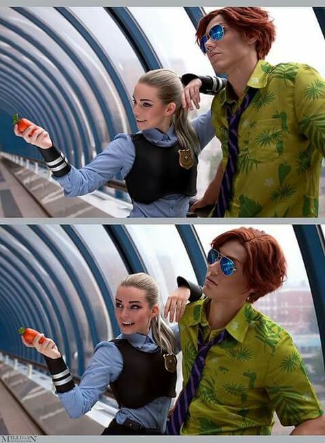 Awesome cosplays from #NidyHolds! Zootopia Cosplay, Crazy Cosplay, Judy And Nick, Zootopia Judy, Couples Cosplay, Couple Cosplay, Halloween Costumes For 3, Couple Costumes, Cute Couple Halloween Costumes