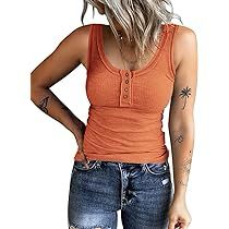 Women's Henley, Tank Top Straps, Shirts Summer, Loose Tees, Womens Tops Summer, Ribbed Tank Tops, Sleeveless Tshirt, Womens Tunics, Workout Tee