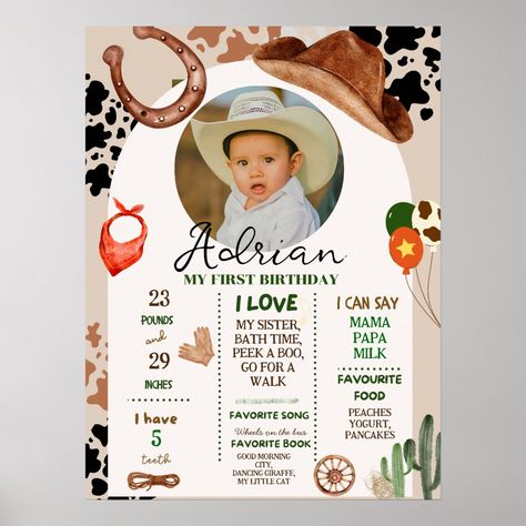 Cowboy Birthday 1st Rodeo Birthday Party 1st Rodeo Birthday Party, 1st Rodeo Birthday, My First Rodeo Birthday, Rodeo Birthday Party, Birthday Party Poster, First Rodeo Birthday, 1st Rodeo, Rodeo Birthday Parties, First Birthday Posters