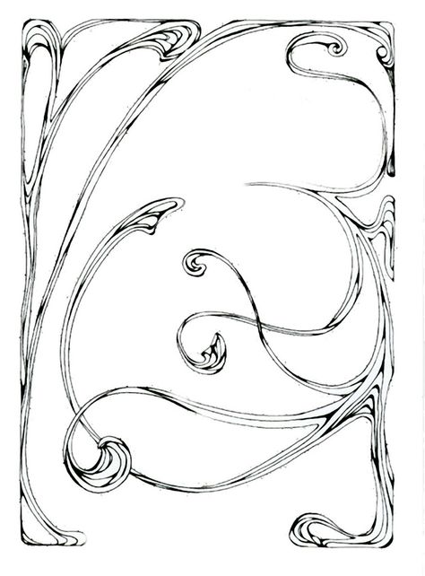 Fiori Art Deco, Art Nouveau Tattoo, Motifs Art Nouveau, Nouveau Tattoo, Illustration Art Nouveau, Lines Art, Art Nouveau Illustration, Art Nouveau Pattern, Art Nouveau Design