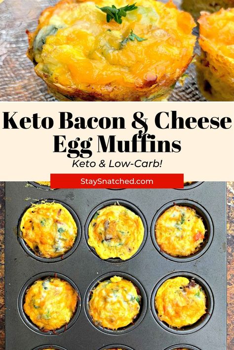 Bariatric Breakfast, Low Carb Egg Muffins, No Carb Breakfast, Keto Egg Muffins, Keto Board, Breakfast Bacon, Keto Breakfasts, Keto Bacon, Egg Bites Recipe