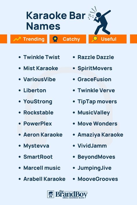 Karaoke Bar Names Bar Names, Business Name Generator, Karaoke Bar, Next Brand, Catchy Names, Razzle Dazzle, Name Generator, Business Blog, Cool Tools