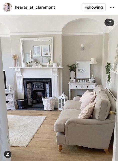 Light Victorian Living Room, 1930s Renovation, Room Panelling, Country Luxe, Cream Living Room, Log Burner Living Room, Living Room Panelling, White Living Room Decor, Cream Living Rooms