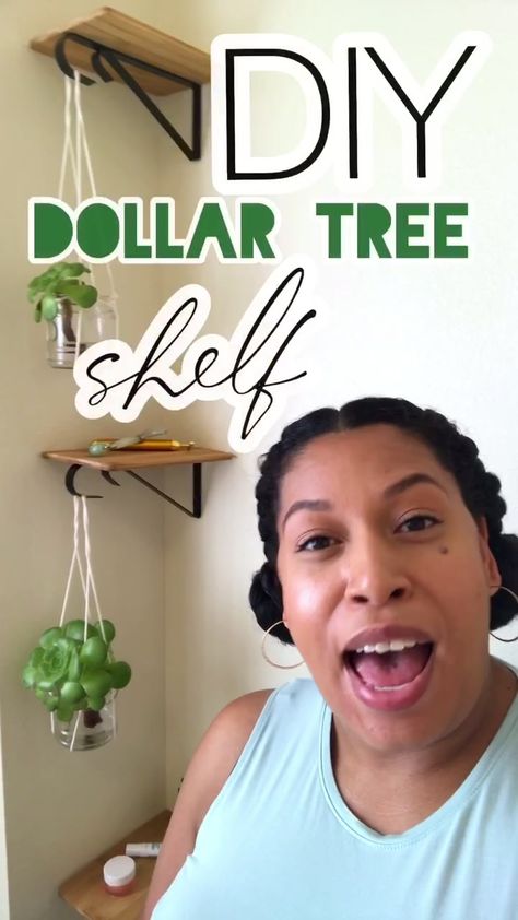 Dollar Store Diy Shelves, Diy Plant Shelf Indoor Wall Shelves, Diy Plant Shelf Wall, Dollar Tree Plant Hanger, Diy Plant Hangers Indoor, Indoor Plant Wall Shelves, Diy Plant Stand Indoor Dollar Tree, Shelves For Plants Indoor, Diy Window Plant Hanger