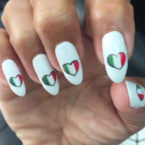 Christmas Nail Designs Acrylic, Italy Nails, Tropical Vacation Nails, Flag Nails, Wide Nails, Glitter Accent Nails, Vacation Nails, Summer Acrylic Nails, Christmas Nail Designs