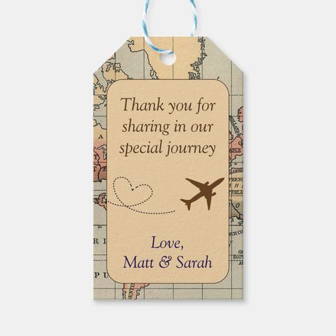 Travel Theme Wedding Favors, Vintage Travel Themes, Travel Party Theme, Top Wedding Trends, Vintage Wedding Gifts, Wedding Gift Tags, Travel Theme Wedding, Travel Theme, Wedding Tags