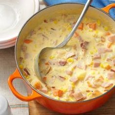 Rustic Italian Tortellini Soup Recipe, Cheesy Ham Chowder, Ham Chowder Recipe, Bohemian Dishes, Easy Dutch Oven Recipes, Dutch Oven Recipes Cast Iron, Ham Chowder, Best Dutch Oven, Cheesy Ham