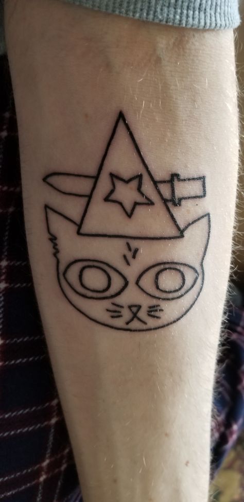 My first tattoo. Mae from Night In The Woods done by Josh at Enigma Tattoo in Richmond, VA | Creative Tattoo by  Coleton Dale Nitw Mae Tattoo, Nitw Tatoos, Mae Borowski Tattoo, Into The Woods Tattoo, Night In The Woods Tattoo Ideas, Nitw Tattoo Ideas, Will Wood Tattoo, Virginia Tattoo Ideas, Night In The Woods Tattoo