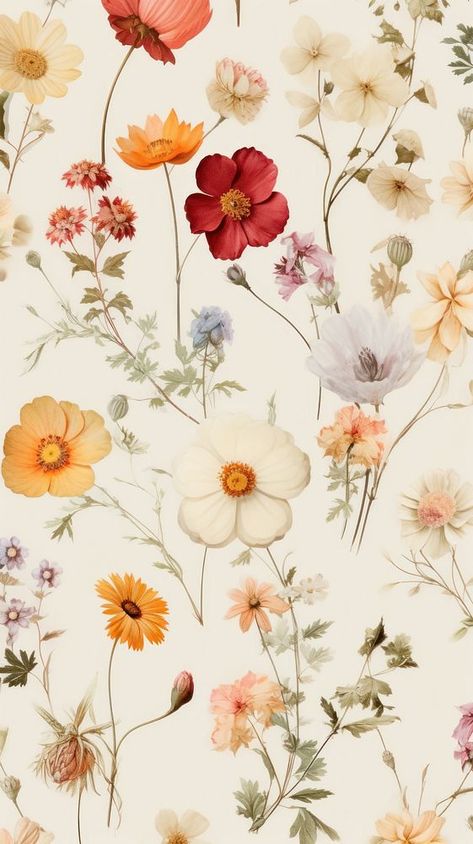 Pressed Flowers Aesthetic, Floral Wallpaper Vintage, Floral Wallpaper Iphone, Vintage Flowers Wallpaper, Wallpaper Floral, Flower Iphone Wallpaper, Flowers Aesthetic, Vintage Floral Pattern, Wallpaper Pattern