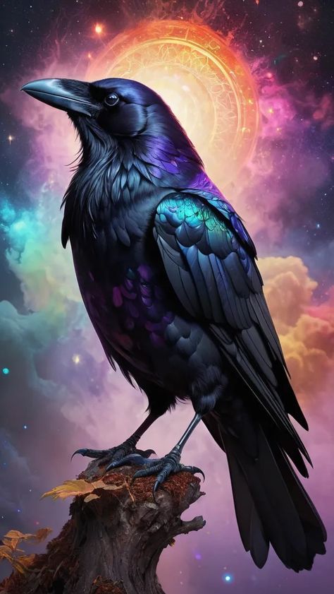 Create AI Art - starryai Crow Symbolism, Crow Painting, Crow Tattoo, Crow Art, Raven Art, Crows Ravens, Flower Art Images, Wildlife Art, Crows