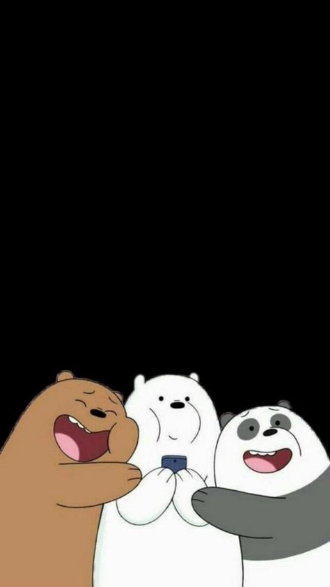 My Trio Panda, Three Pandas Cartoon Wallpaper, We Bare Bears Cute, Bears Cute, Wallpapers Cute, Android Wallpaper Dark, Bear Bears, We Bare Bears Wallpapers, Three Bears