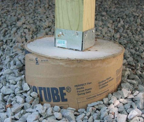 concrete pier foundation | Building on piers & pressure treated posts, or just concrete piers ... Hops Trellis, Pier And Beam Foundation, Deck Footings, Concrete Deck, Shed Construction, Concrete Posts, Concrete Footings, Steel Framing, Deck Construction